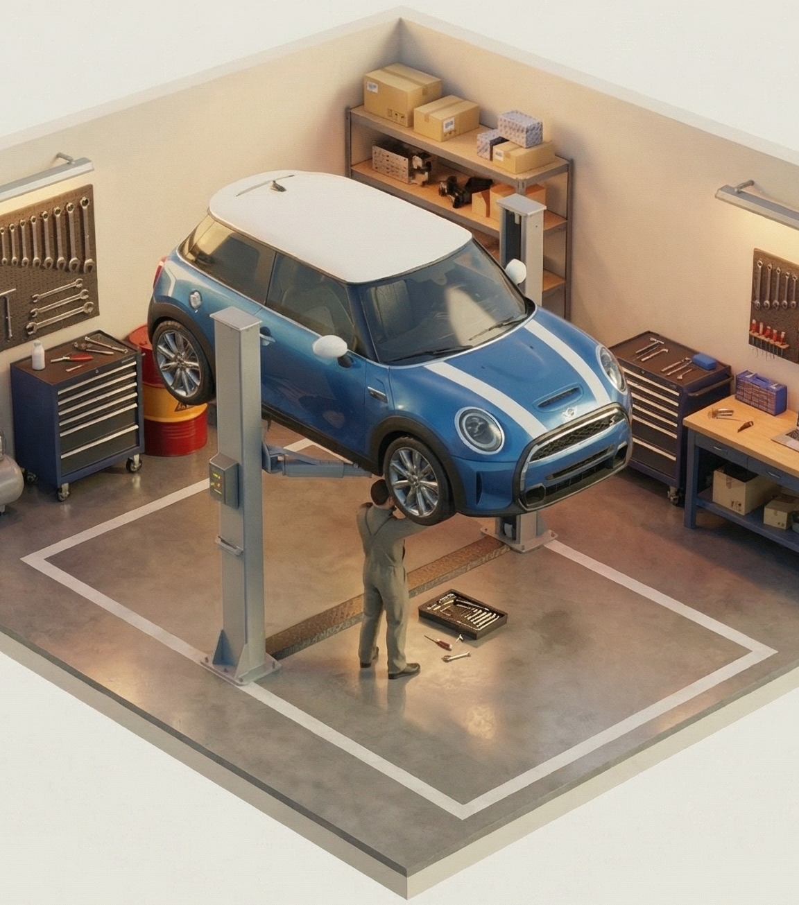 Car on lift